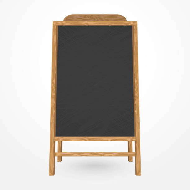 Wooden blackboard cafe menu Wooden blackboard cafe menu with chalk, Restaurant black board, Billboard Template. Vector chef borders stock illustrations