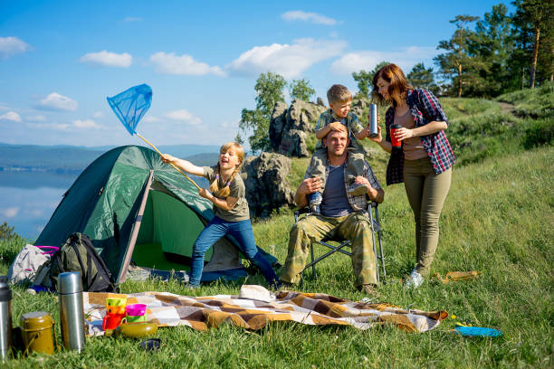 istock Happy family hiking 868156254