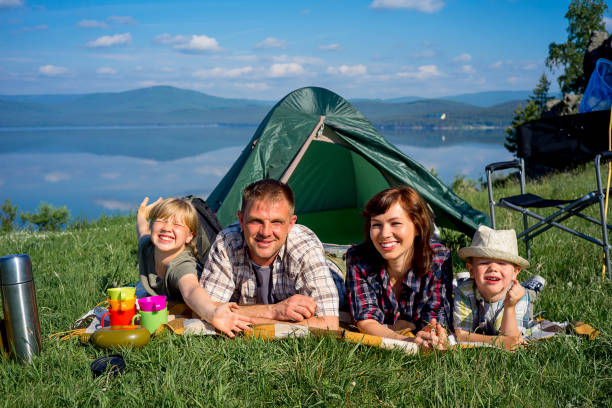 istock Happy family hiking 868158908