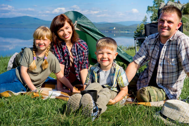 istock Happy family hiking 868168758