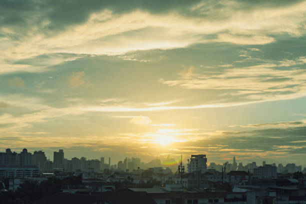 istock Aerial view of dramatic sunset. 868169110