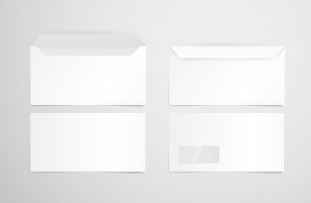 白封筒はベクター セットです。アイデンティティのモックアップ - 封筒 白点のイラスト素材／クリップアート素材／マンガ素材／アイコン素材
