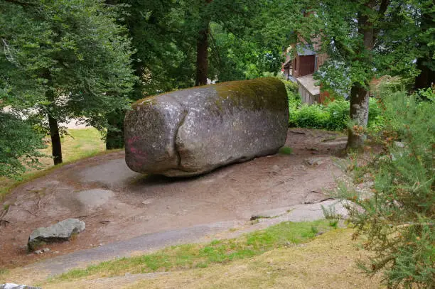 Huelgoat forest  the Rocking stone Roche Tremblante in Brittany, France