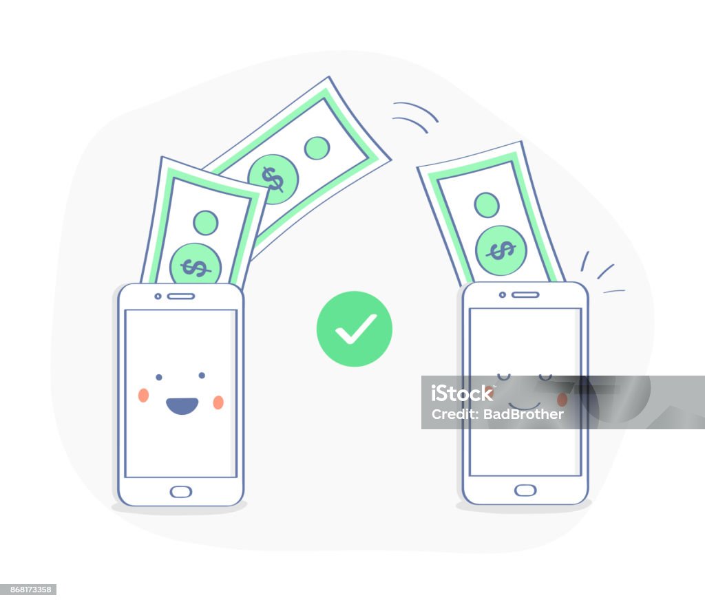 Phone Transaction Sending And Receiving Money Mobile Payments Using Smartphone ...