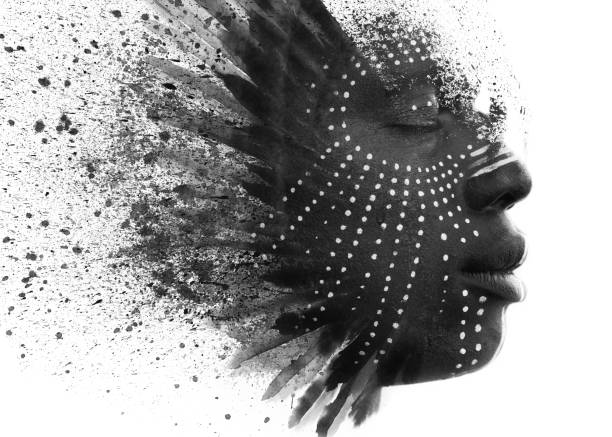 istock Paintography. Meditative African man combined with stunning double exposure art techniques and hand drawn paintings giving an explosive layered effect