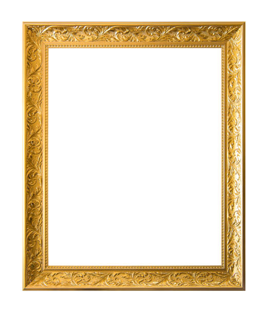 istock Gold ancient vintage frame isolated on white background 868181706