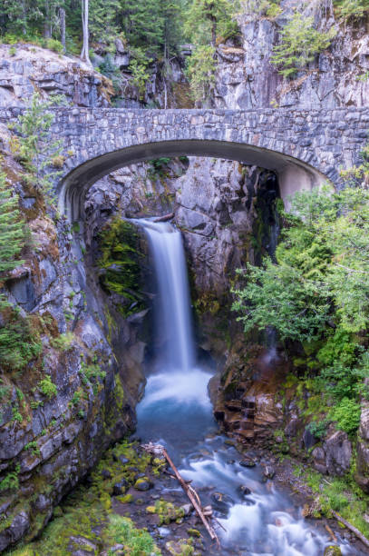 Christine Falls in Mount Rainier National Park stock photo