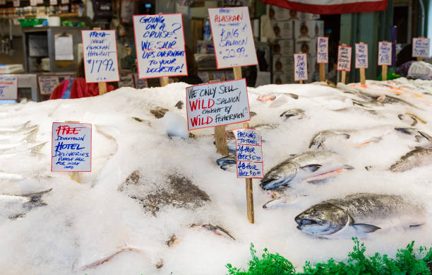 istock Salmon in Fish Market on Ice 868187798