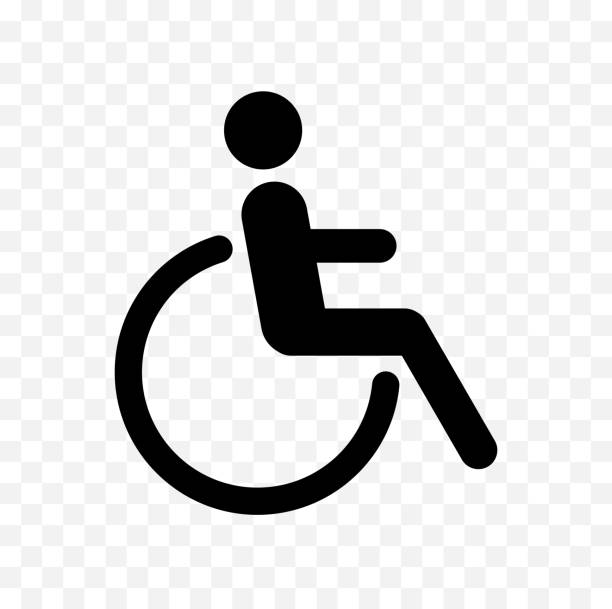 illustrazioni stock, clip art, cartoni animati e icone di tendenza di icona disabilitata - accessibility sign disabled sign symbol