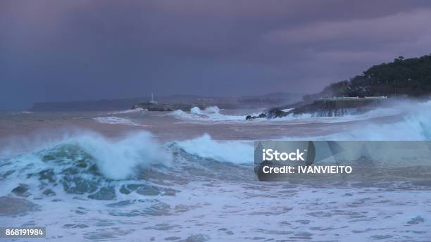 Storm In The Beach Of El Camello Stock Photo - Download Image Now - Atlantic Ocean, Beach, Environment