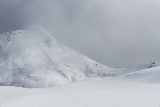 istock Naturte winter background pattern: hills in mountain area covered by snow. 868192232