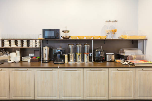 istock Breakfast buffet in the  modern hotel (motel) or hostel during a self service . 868192626