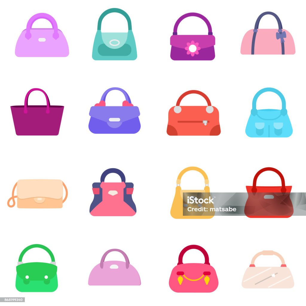 Woman Handbag Collection Set Stock Illustration - Download Image Now -  Luxury, Purse, Adult - iStock