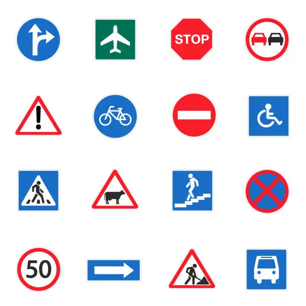 Vector illustration of Road signs