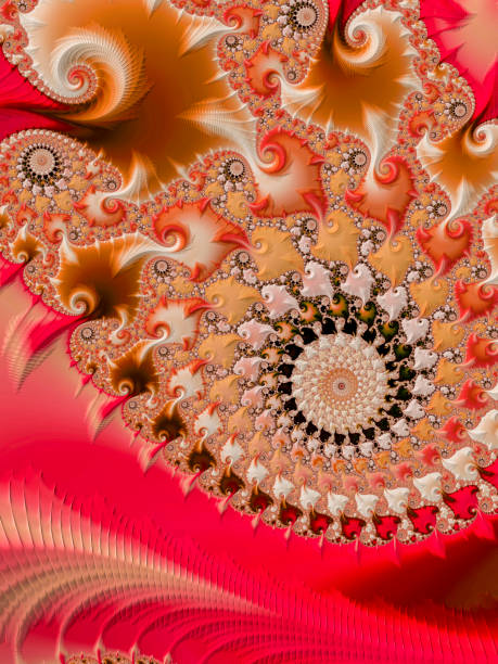 istock High resolution red, orange and beige swirl fractal background. 868205014