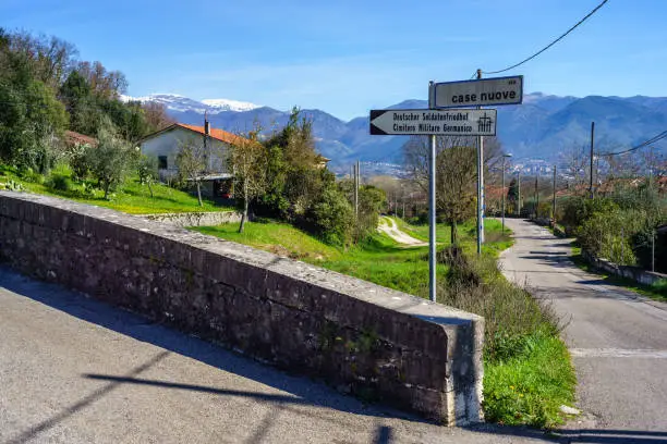 Street to the german war cemetery of the city of montecassino