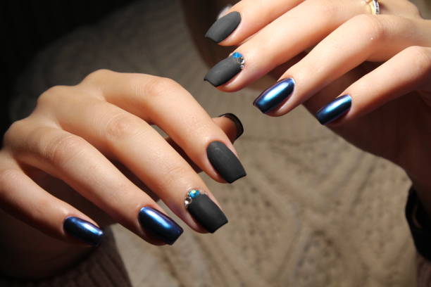 istock Snow manicure with the design 868216818