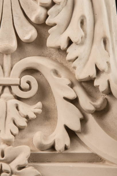 istock plaster graceful decorations on the columns on a black background 868216836