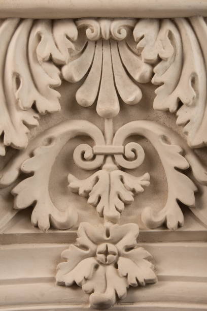istock plaster graceful decorations on the columns on a black background 868216984