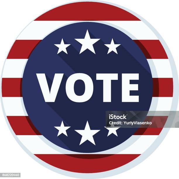 Usa Vote Button Stock Illustration - Download Image Now - Arts Culture and Entertainment, Badge, Banner - Sign