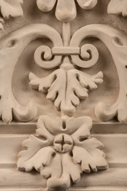 istock plaster graceful decorations on the columns on a black background 868221292