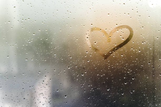 istock Inscription heart on the sweaty glass. 868221740