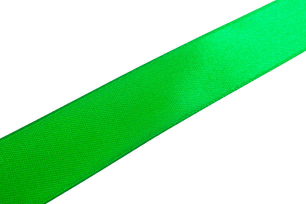 istock Green ribbon tape isolated on a white background 868224158