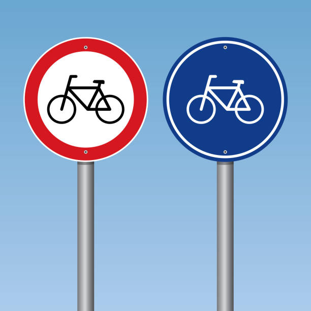 illustrations, cliparts, dessins animés et icônes de vélo route signe - bicycle sign symbol bicycle lane