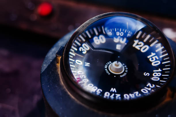 yacht compass on a small old ship yacht compass on a small ship nautical compass stock pictures, royalty-free photos & images