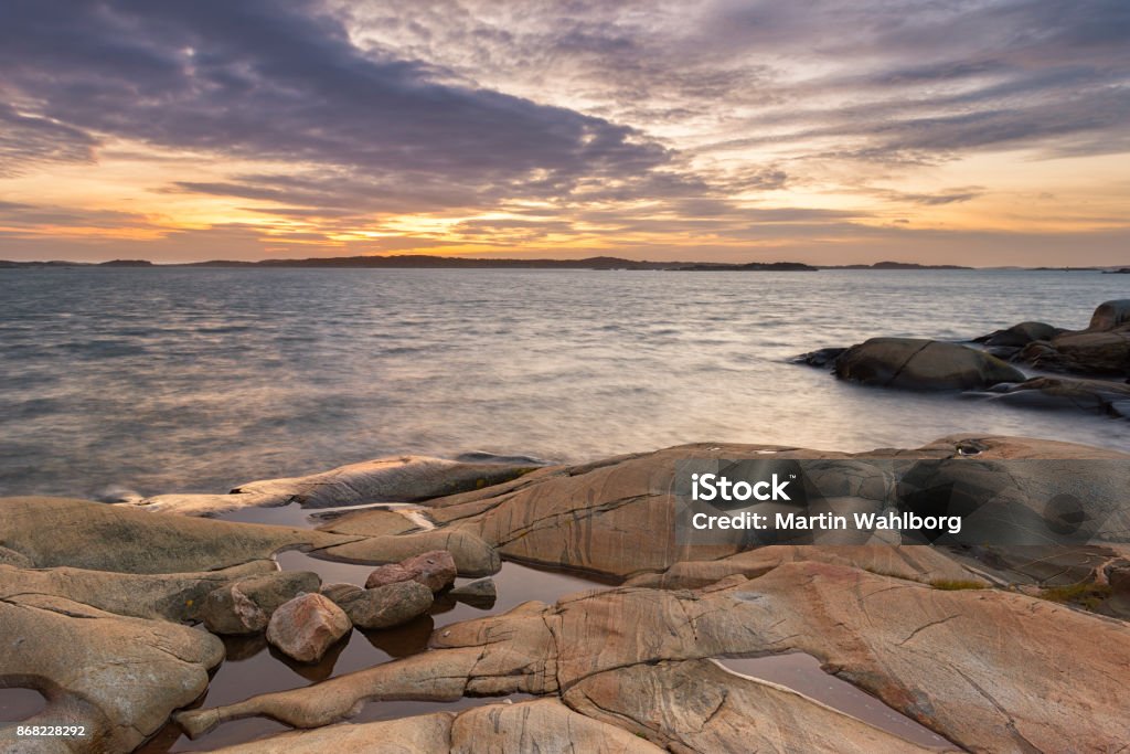 Pôr do sol Costa de Gotemburgo - Foto de stock de Suécia royalty-free