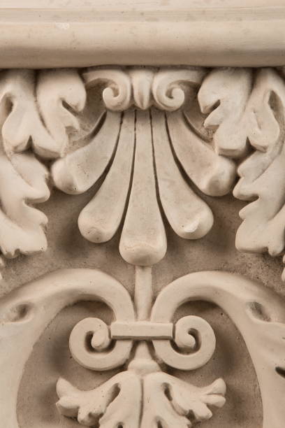 istock plaster graceful decorations on the columns on a black background 868234970
