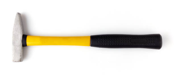istock Used hammer isolated on white, from above 868238378
