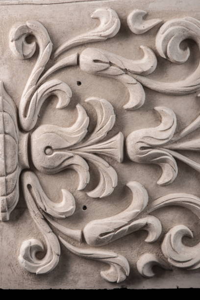 istock gypsum products, stucco weave, pattern, ornament on a black background 868238416
