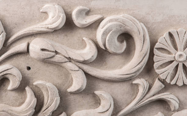 istock gypsum products, stucco weave, pattern, ornament on a black background 868238504