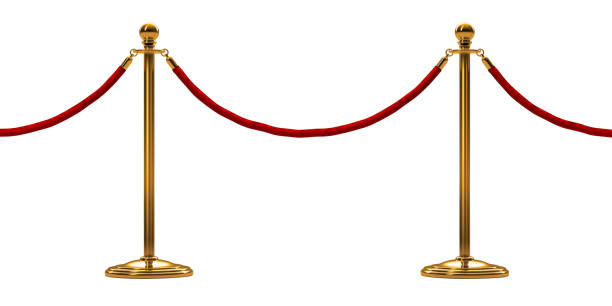 istock barrier rope isolated on white. Gold. Luxury, VIP concept. 3d render 868239264
