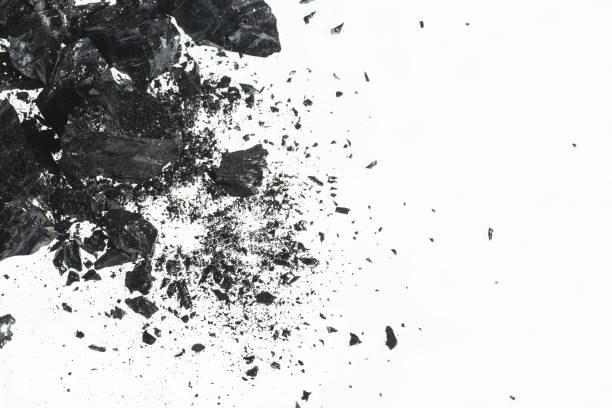 istock Pile of black coal bars isolated on white background 868242938