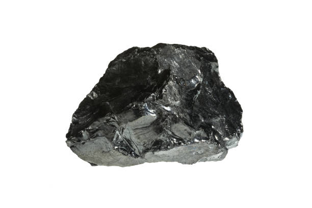 istock Black coal mine close-up with large depth of field. Anthracite coal bar isolated on white background 868242976