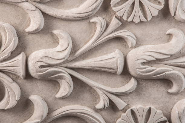 istock gypsum products, stucco weave, pattern, ornament on a black background 868249754