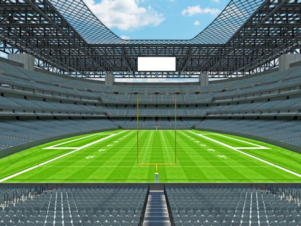 istock Modern American football Stadium with grey seats 868250242
