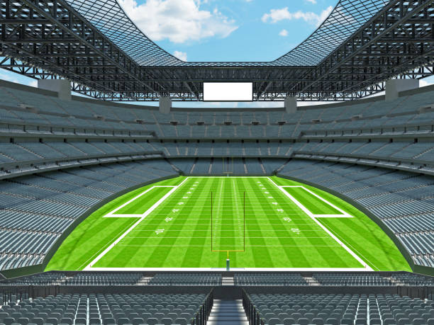 istock Modern American football Stadium with grey seats 868250248