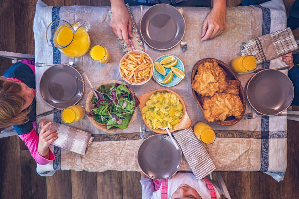 istock Eating Wiener Schnitzel with Potatoes and Green Salad 868270942