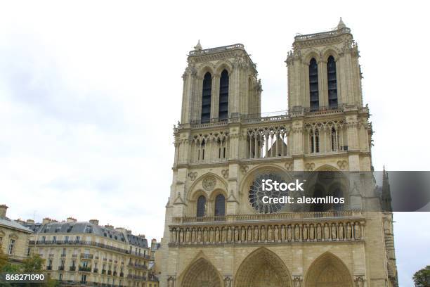 Notre Dame Cathedrale In Paris France Stock Photo - Download Image Now - Architecture, Cathedral, Church