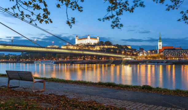 istock Bratislava panoramic view at evening on a beautiful autumn day 868274790