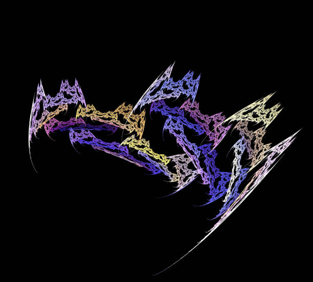 image of one Digital Fractal on Black Color