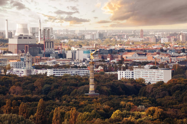istock Panorama of Berlin and statue of victory 868281432