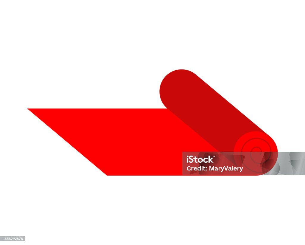 Red Color Path Copy Red Path Isolated Red Carpet On Roll Vector Illustration Stock ...