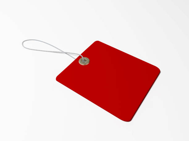 istock Square Shaped Red Price Tag Isolated On White Background 868299146