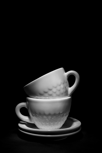 Tea set in black white color