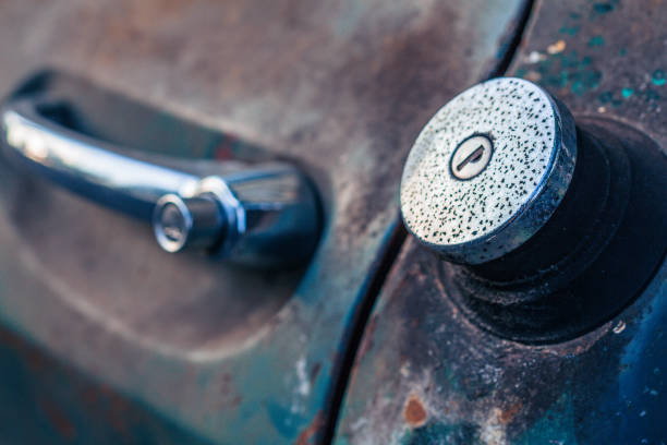 Old pickup truck Details of an old green pickup truck styled to enhance the weathered look of the vehicle distressed rusty vintage pickup truck close up detail stock pictures, royalty-free photos & images