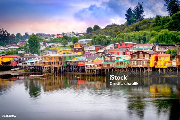 Palafitos In Castro Stock Photo - Download Image Now - Chile, Castro - Chiloé Island, Beach